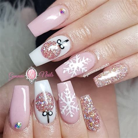 black and pink christmas nails|christmas pink nail designs.